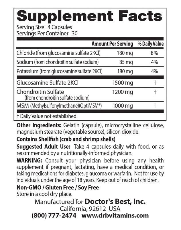 Doctor's Best Glucosamine Chondroitin MSM Best Price