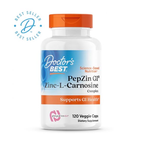Doctor's Best - Pepzin GI - Zinc-L-Carnosine Complex - 120 V-Caps (75 mg)