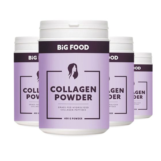 Big Food – Premium Hydrolysed Collagen Peptides – 4 x 400 g (3+1 freel)