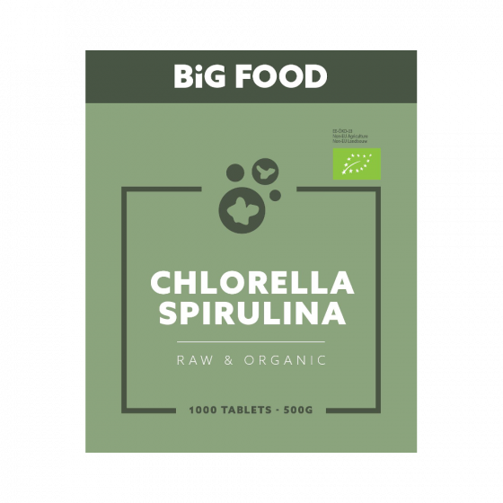 Big Food - Chlorella Spirulina - 500 gram / 1000 tabletten (500mg) - Bio