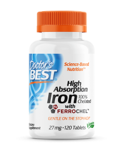 Doctor's Best - High Absorption Iron 100% Chelated -  Ferrochel 27 mg. - 120 Tabl.