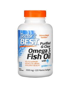 Doctor's Best - Purified & Clear Omega 3 Fish Oil with Goldenomega -120 softgels (1000 mg)