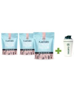 Plantforce - Synergy Proteine Naturel - 3x 800g + Gratis Plantforce Shaker