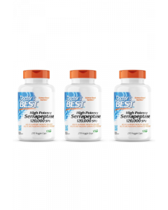 Doctor's Best - Serrapeptase - 120.000 SPU – 3 x 270 capsules - Special Offer