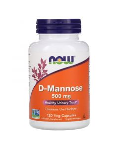 Now Foods, D-Mannose, 500 mg, 120 Veg Capsules
