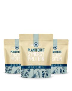 plantforce synergy protein bundle deal 3x 800g vanilla