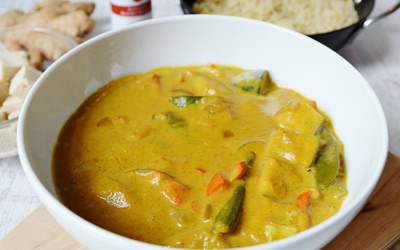 Recept vegan kokos curry
