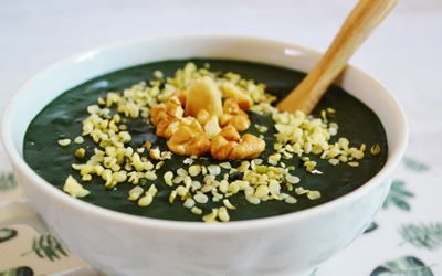 Recept vegan spirulina bowl